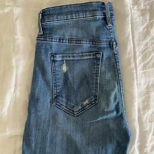 MOTHER The Stunner Ankle Fray Graffiti Girl Denim Size 28